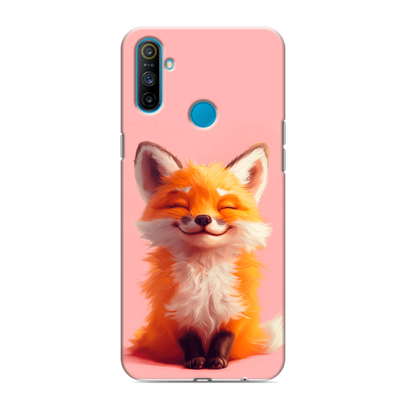 Силиконовый чехол на Realme C3 с принтом милая лиса Силиконовый чехол на Realme C3 с принтом милая лиса
