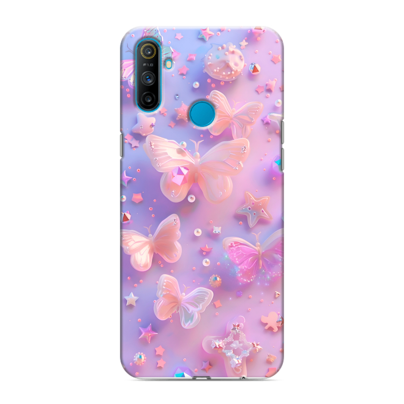 Силиконовый чехол на Realme C3 с принтом Бабочки Силиконовый чехол на Realme C3 с принтом Бабочки