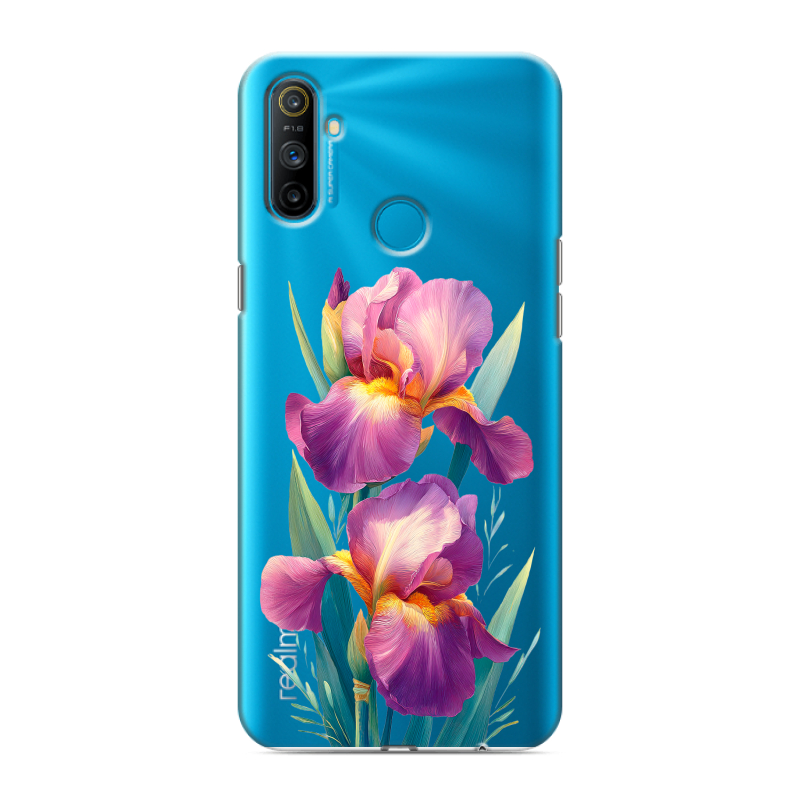 Силиконовый противоударный чехол на Realme C3 с принтом Цветы орхидеи Силиконовый противоударный чехол на Realme C3 с принтом Цветы орхидеи