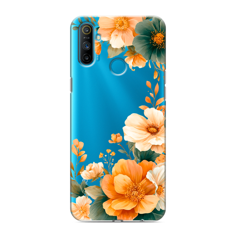 Силиконовый чехол на Realme C3 с принтом Цветы принт Силиконовый чехол на Realme C3 с принтом Цветы принт