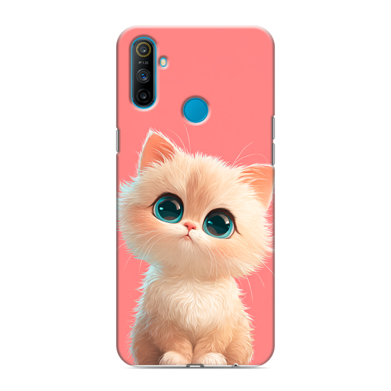 Силиконовый чехол на Realme C3 с принтом Розовый котенок Силиконовый чехол на Realme C3 с принтом Розовый котенок
