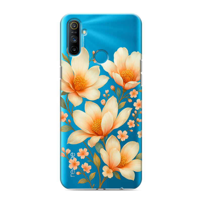 Силиконовый чехол на Realme C3 с принтом Цветы Силиконовый чехол на Realme C3 с принтом Цветы