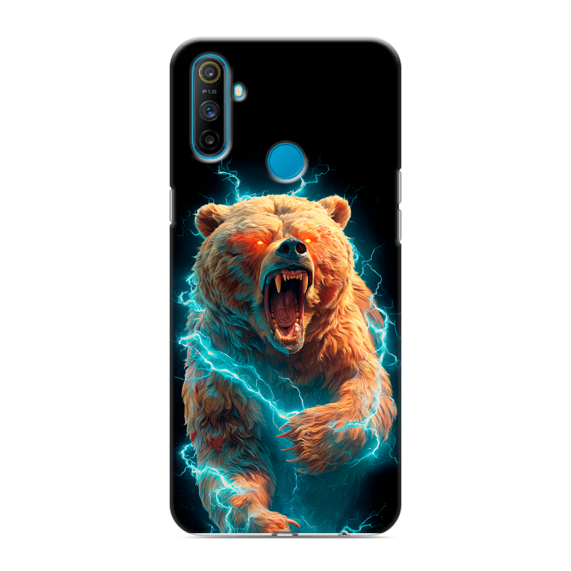 Силиконовый чехол на Realme C3 с принтом Медведь Силиконовый чехол на Realme C3 с принтом Медведь