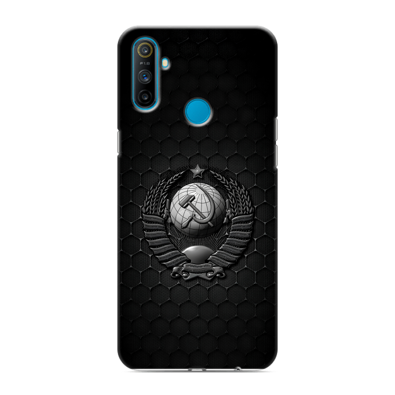 Силиконовый чехол на Realme C3 с принтом Герб Флаг СССР Силиконовый чехол на Realme C3 с принтом Герб Флаг СССР