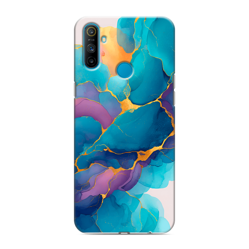 Силиконовый чехол на Realme C3 с принтом Мрамор блестки Силиконовый чехол на Realme C3 с принтом Мрамор блестки