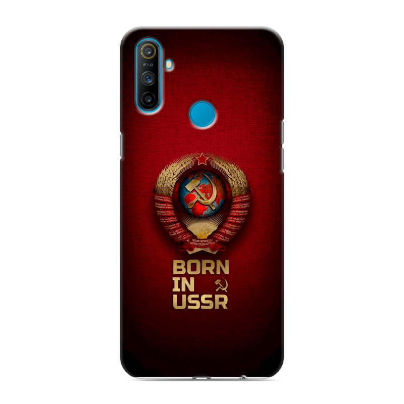 Силиконовый чехол на Realme C3 с принтом Флаг Герб СССР Силиконовый чехол на Realme C3 с принтом Флаг Герб СССР