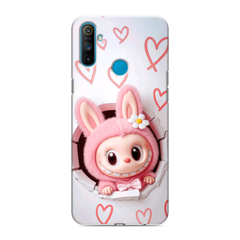 Силиконовый противоударный чехол на Realme C3 с принтом Labubu Лабубу Силиконовый противоударный чехол на Realme C3 с принтом Labubu Лабубу