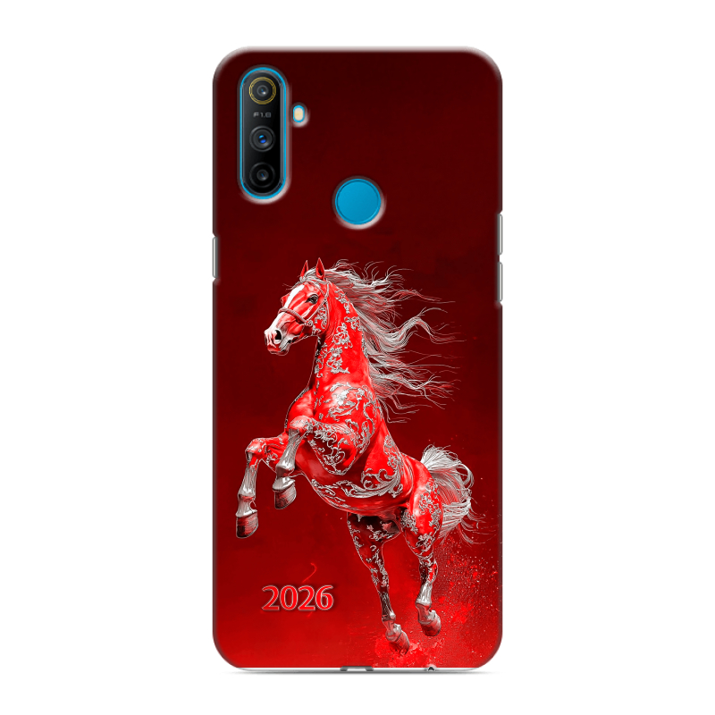 Силиконовый противоударный чехол на Realme C3 с принтом Новый год Силиконовый противоударный чехол на Realme C3 с принтом Новый год