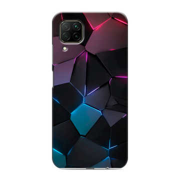 Силиконовый противоударный чехол на Huawei P40 Lite с принтом Геометрия неона