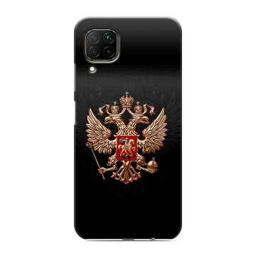 Силиконовый противоударный чехол на Huawei P40 Lite с принтом Герб России