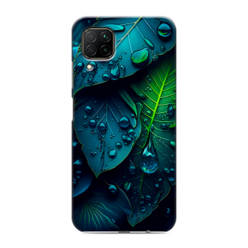 Силиконовый противоударный чехол на Huawei P40 Lite с принтом Листья