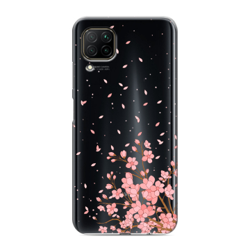 Силиконовый противоударный чехол на Huawei P40 Lite с принтом Ветка сакуры