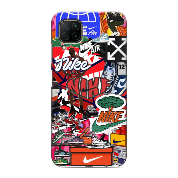 Силиконовый противоударный чехол на Huawei P40 Lite с принтом Найк Nike яркий