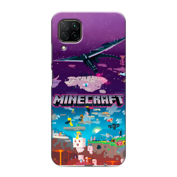 Силиконовый противоударный чехол на Huawei P40 Lite с принтом Майнкрафт Minecraft Силиконовый противоударный чехол на Huawei P40 Lite с принтом Майнкрафт Minecraft