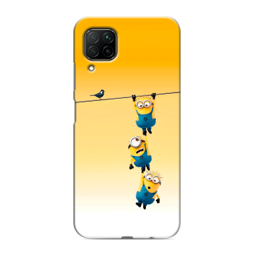 Силиконовый противоударный чехол на Huawei P40 Lite с принтом Миньоны Силиконовый противоударный чехол на Huawei P40 Lite с принтом Миньоны
