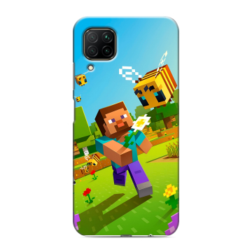 Силиконовый противоударный чехол на Huawei P40 Lite с принтом Майнкрафт Minecraft Силиконовый противоударный чехол на Huawei P40 Lite с принтом Майнкрафт Minecraft