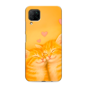 Силиконовый противоударный чехол на Huawei P40 Lite с принтом Милые котята