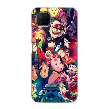 Силиконовый противоударный чехол на Huawei P40 Lite с принтом Gravity Falls Гравити Фолз Силиконовый противоударный чехол на Huawei P40 Lite с принтом Gravity Falls Гравити Фолз