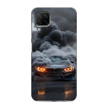 Силиконовый противоударный чехол на Huawei P40 Lite с принтом BMW БМВ