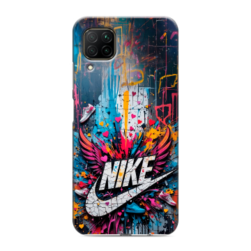 Силиконовый противоударный чехол на Huawei P40 Lite с принтом Nike Найк Силиконовый противоударный чехол на Huawei P40 Lite с принтом Nike Найк