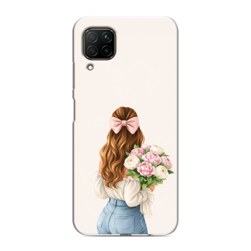 Силиконовый противоударный чехол на Huawei P40 Lite с принтом женский
