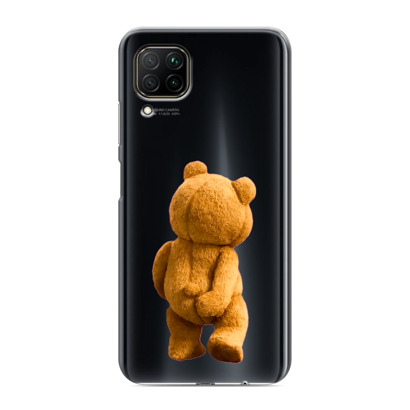 Силиконовый противоударный чехол на Huawei P40 Lite с принтом Медведь Силиконовый противоударный чехол на Huawei P40 Lite с принтом Медведь