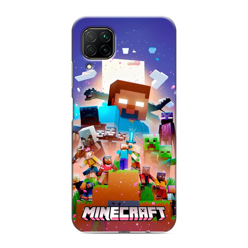 Силиконовый противоударный чехол на Huawei P40 Lite с принтом Майнкрафт Minecraft Силиконовый противоударный чехол на Huawei P40 Lite с принтом Майнкрафт Minecraft