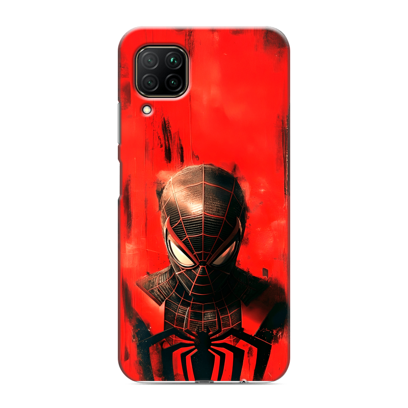 Силиконовый противоударный чехол на Huawei P40 Lite с принтом человек паук spiderman Силиконовый противоударный чехол на Huawei P40 Lite с принтом человек паук spiderman