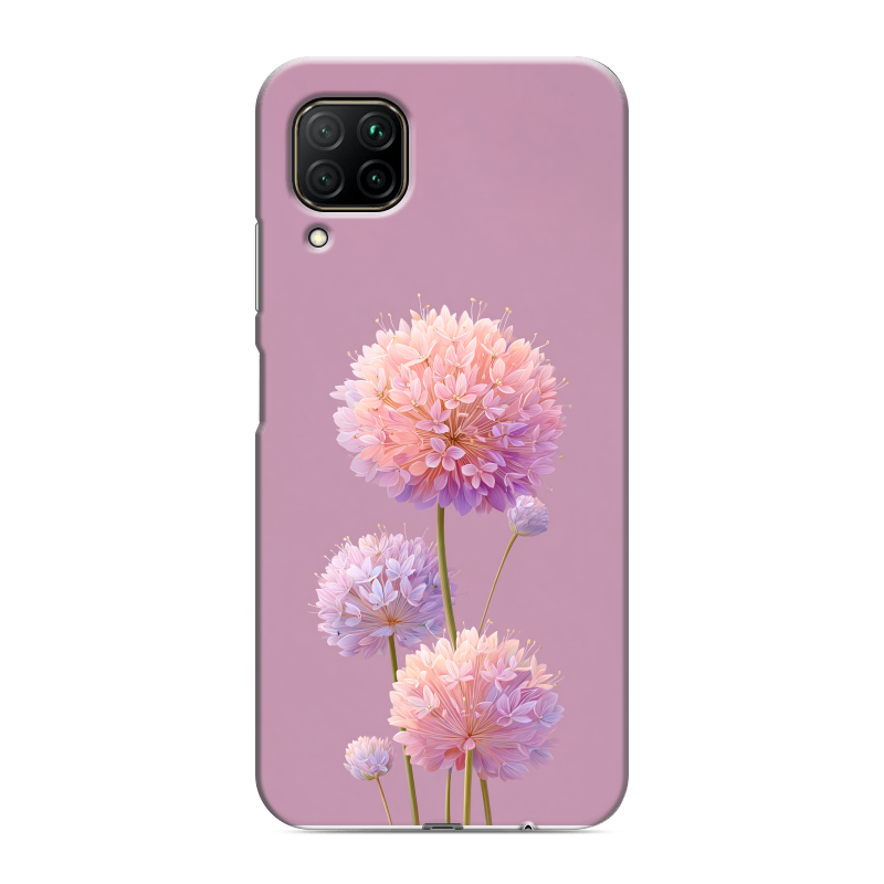 Силиконовый противоударный чехол на Huawei P40 Lite с принтом Цветы Силиконовый противоударный чехол на Huawei P40 Lite с принтом Цветы