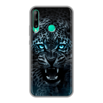 Силиконовый чехол на Huawei P40 Lite E с принтом Темный леопард