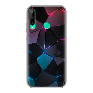 Силиконовый чехол на Huawei P40 Lite E с принтом Геометрия неона