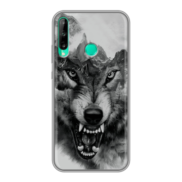 Силиконовый чехол на Huawei P40 Lite E с принтом Волк