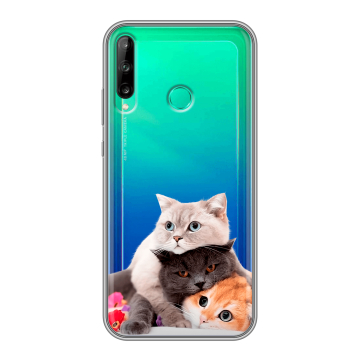 Силиконовый чехол на Huawei P40 Lite E с принтом Кошки