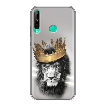 Силиконовый чехол на Huawei P40 Lite E с принтом Лев с короной