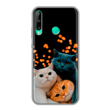 Силиконовый чехол на Huawei P40 Lite E с принтом Кошки