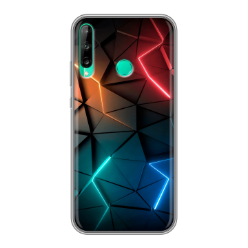 Силиконовый чехол на Huawei P40 Lite E с принтом Абстракция неон