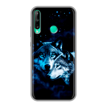 Силиконовый чехол на Huawei P40 Lite E с принтом Волки