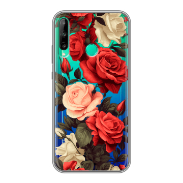 Силиконовый чехол на Huawei P40 Lite E с принтом Розы