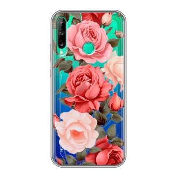 Силиконовый чехол на Huawei P40 Lite E с принтом Розы Силиконовый чехол на Huawei P40 Lite E с принтом Розы