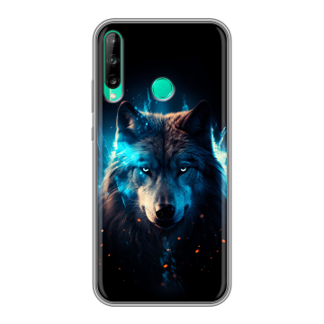 Силиконовый чехол на Huawei P40 Lite E с принтом Волк ночной