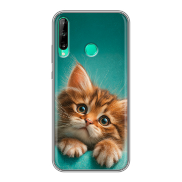 Силиконовый чехол на Huawei P40 Lite E с принтом котенок