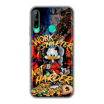 Силиконовый чехол на Huawei P40 Lite E с принтом Дональд Дак Деньги