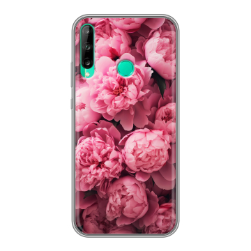 Силиконовый чехол на Huawei P40 Lite E с принтом цветы пионы