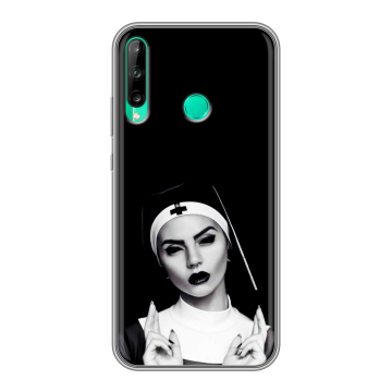 Силиконовый чехол на Huawei P40 Lite E с принтом монашка Силиконовый чехол на Huawei P40 Lite E с принтом монашка