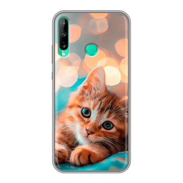 Силиконовый чехол на Huawei P40 Lite E с принтом котик Силиконовый чехол на Huawei P40 Lite E с принтом котик