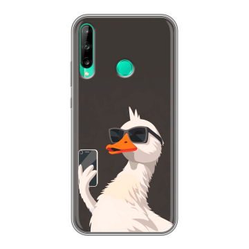 Силиконовый чехол на Huawei P40 Lite E с принтом утка в очках