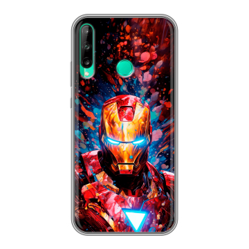 Силиконовый чехол на Huawei P40 Lite E с принтом Железный человек Ironman