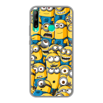 Силиконовый чехол на Huawei P40 Lite E с принтом Миньоны