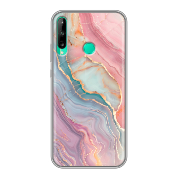 Силиконовый чехол на Huawei P40 Lite E с принтом розовый мрамор
