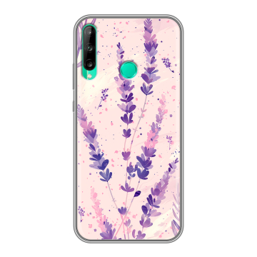 Силиконовый чехол на Huawei P40 Lite E с принтом цветы лаванда